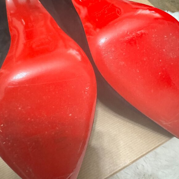 Christian Louboutin Gorgona 100 Veau Velours Black Bootie Size 38 - Picture 12 of 16